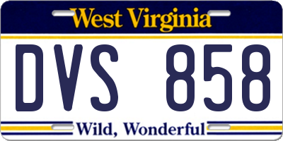 WV license plate DVS858