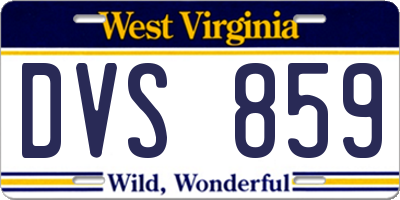WV license plate DVS859