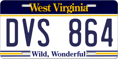 WV license plate DVS864
