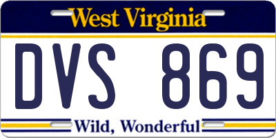 WV license plate DVS869