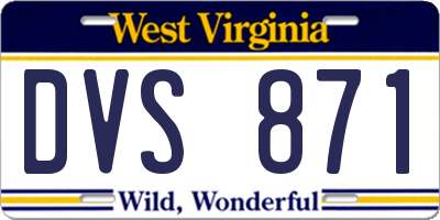 WV license plate DVS871