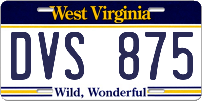 WV license plate DVS875