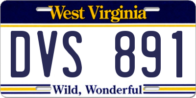 WV license plate DVS891