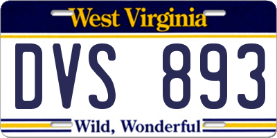 WV license plate DVS893