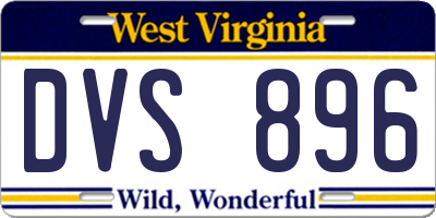 WV license plate DVS896