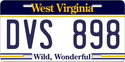 WV license plate DVS898