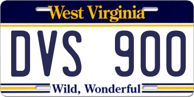 WV license plate DVS900