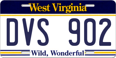 WV license plate DVS902