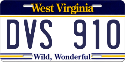 WV license plate DVS910