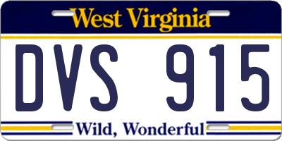 WV license plate DVS915