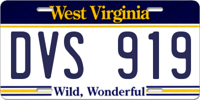 WV license plate DVS919