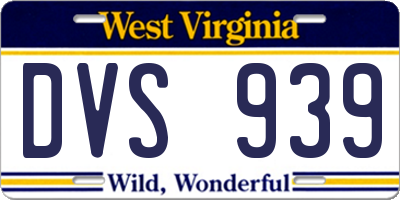 WV license plate DVS939