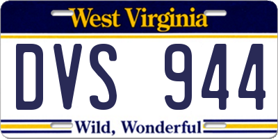 WV license plate DVS944