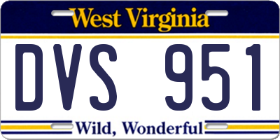 WV license plate DVS951