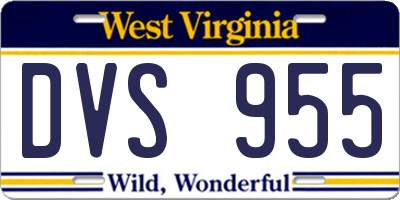 WV license plate DVS955
