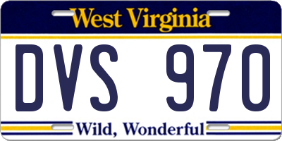 WV license plate DVS970