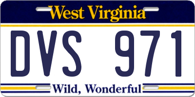 WV license plate DVS971