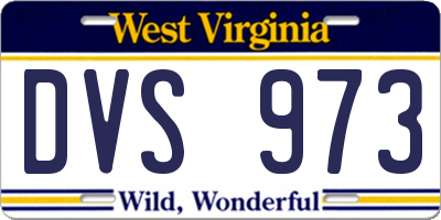 WV license plate DVS973