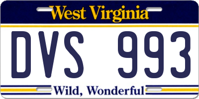 WV license plate DVS993