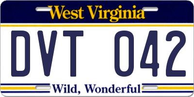 WV license plate DVT042