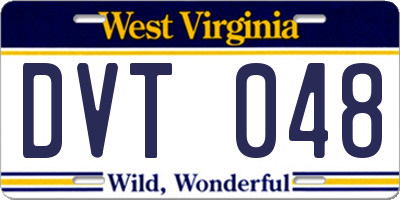 WV license plate DVT048
