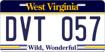 WV license plate DVT057