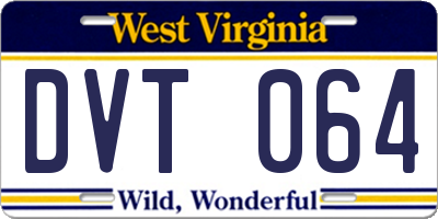 WV license plate DVT064