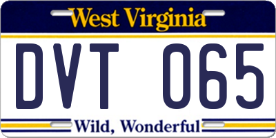 WV license plate DVT065