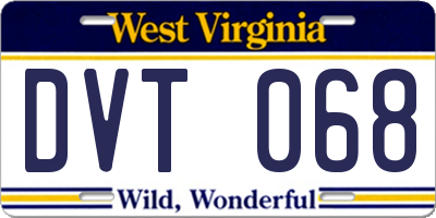WV license plate DVT068