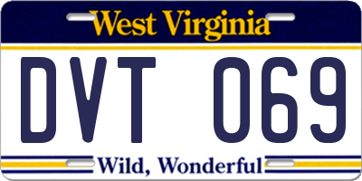 WV license plate DVT069