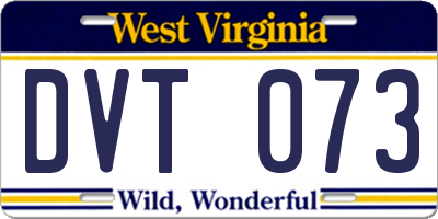 WV license plate DVT073