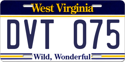 WV license plate DVT075