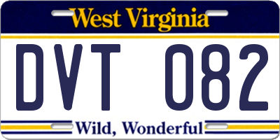 WV license plate DVT082