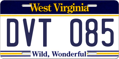 WV license plate DVT085