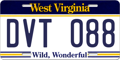 WV license plate DVT088