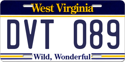 WV license plate DVT089
