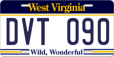 WV license plate DVT090