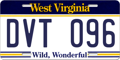 WV license plate DVT096