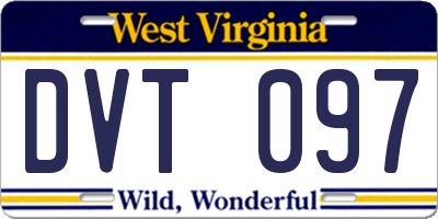WV license plate DVT097