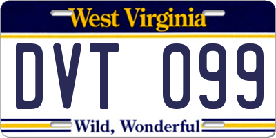 WV license plate DVT099