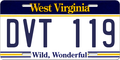 WV license plate DVT119