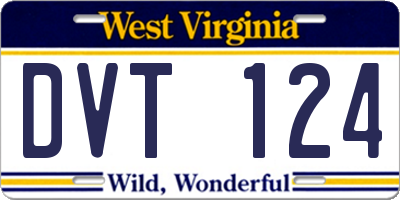 WV license plate DVT124