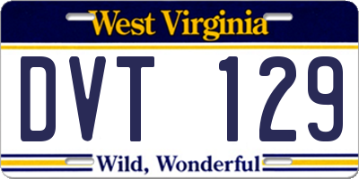 WV license plate DVT129