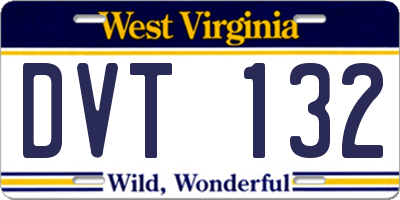 WV license plate DVT132