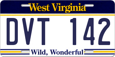 WV license plate DVT142
