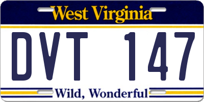 WV license plate DVT147