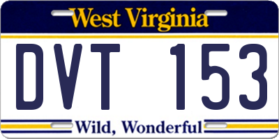 WV license plate DVT153