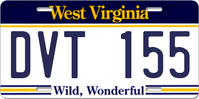 WV license plate DVT155