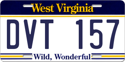 WV license plate DVT157