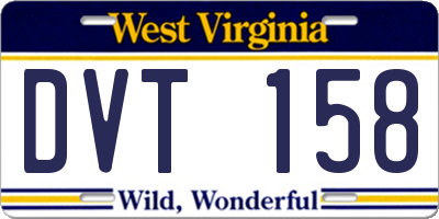 WV license plate DVT158